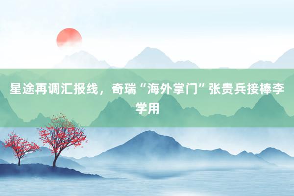 星途再调汇报线,奇瑞“海外掌门”张贵兵接棒李学用