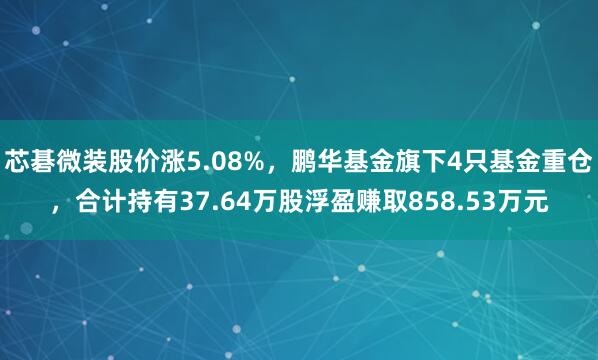 芯碁微装股价涨5.08%，鹏华基金旗下4只基金重仓，合计持有37.64万股浮盈赚取858.53万元