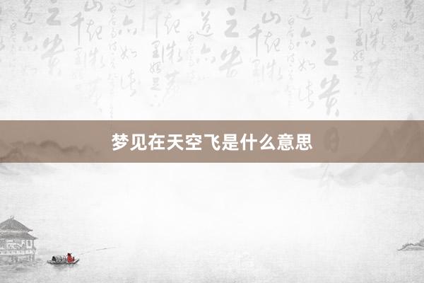 梦见在天空飞是什么意思