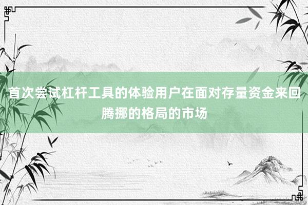 首次尝试杠杆工具的体验用户在面对存量资金来回腾挪的格局的市场