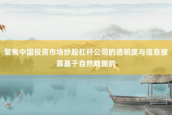 聚焦中国投资市场炒股杠杆公司的透明度与信息披露基于自然数据的