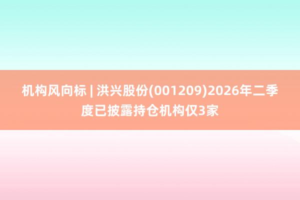 机构风向标 | 洪兴股份(001209)2026年二季度已披露持仓机构仅3家