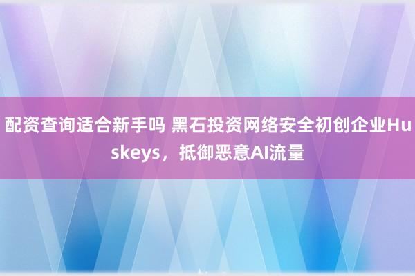 配资查询适合新手吗 黑石投资网络安全初创企业Huskeys，抵御恶意AI流量