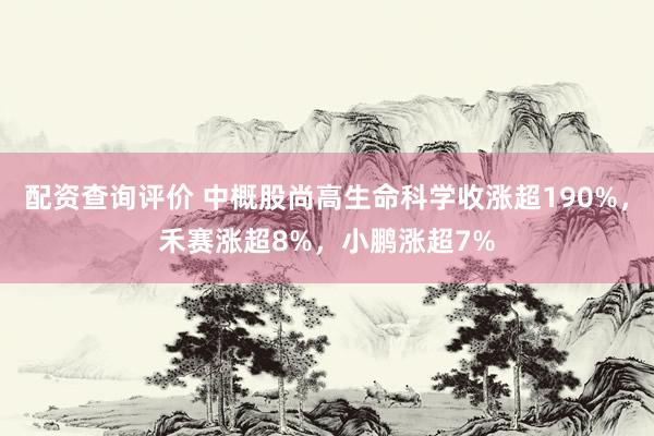 配资查询评价 中概股尚高生命科学收涨超190%，禾赛涨超8%，小鹏涨超7%